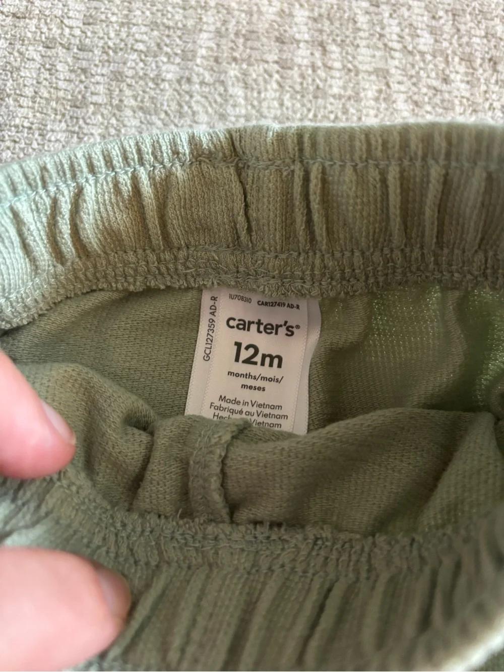 Kids Carter's Olive Green Knit Elastic-Waist Pocket Shorts